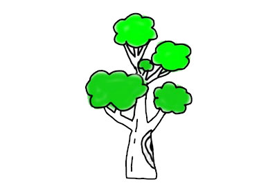 簡單漂亮的大樹簡筆畫