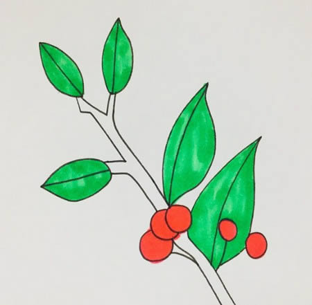 冬青樹兒童簡筆畫