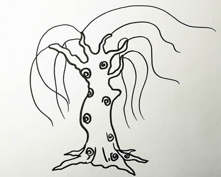 垂柳簡筆畫步驟圖解