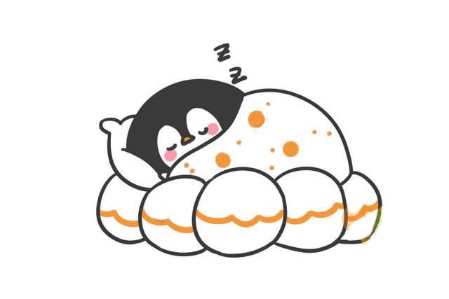 睡覺的企鵝簡筆畫