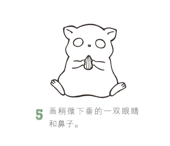 可愛的彩色倉鼠簡筆畫教程