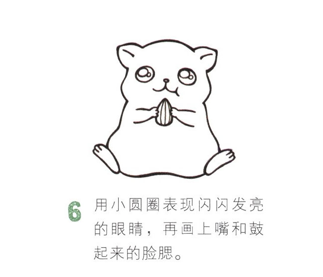 可愛的彩色倉鼠簡筆畫教程