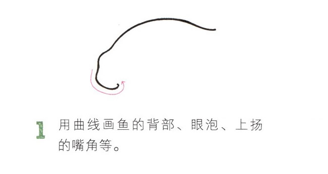 吐泡泡的金魚簡筆畫