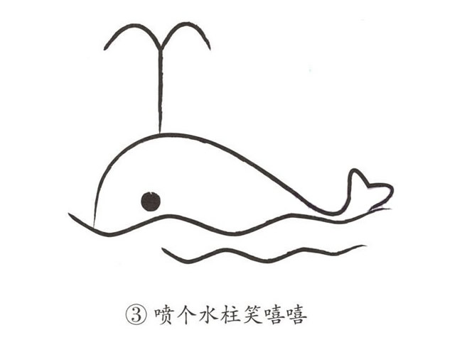 簡單抽象的鯨魚簡筆畫