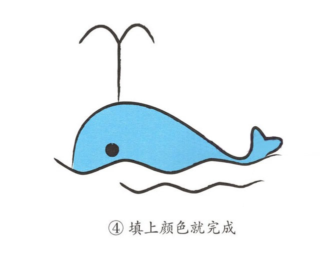 簡單抽象的鯨魚簡筆畫