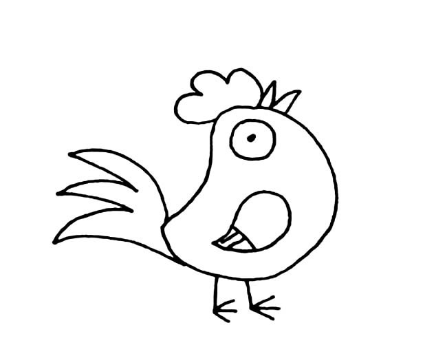 朝天打鳴的公雞簡筆畫