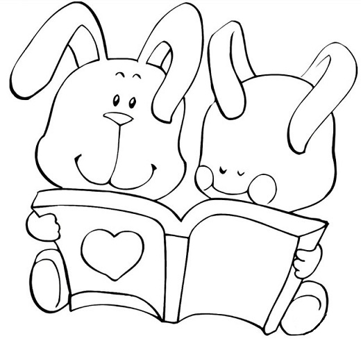 看書的小兔子簡筆畫