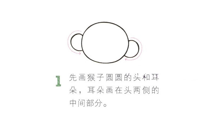 開心吃香蕉的猴子簡筆畫