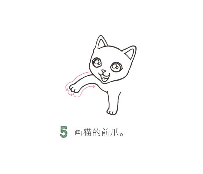 玩毛線的小貓簡筆畫