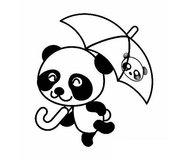 4款卡通的熊貓簡(jiǎn)筆畫