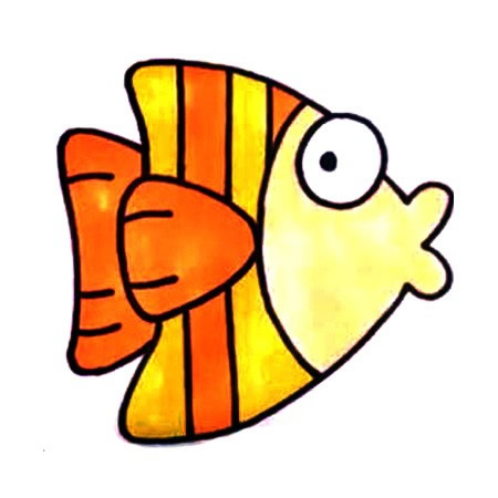 小丑魚怎么畫 涂色的小丑魚簡筆畫教程