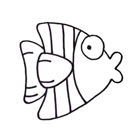 小丑魚怎么畫 涂色的小丑魚簡筆畫教程