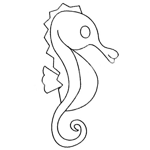 三步畫出簡單的海馬
