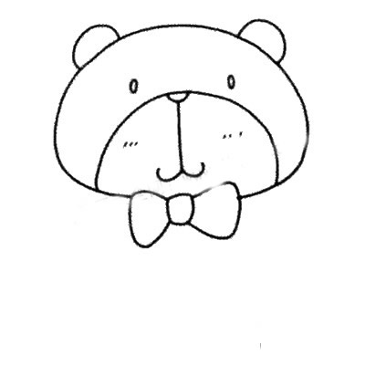 Q版小熊簡(jiǎn)筆畫教程涂色