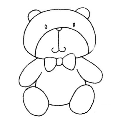 Q版小熊簡(jiǎn)筆畫教程涂色