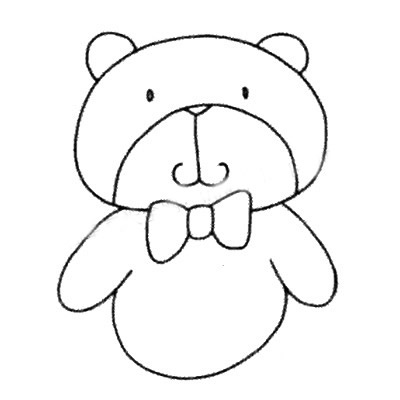 Q版小熊簡(jiǎn)筆畫教程涂色