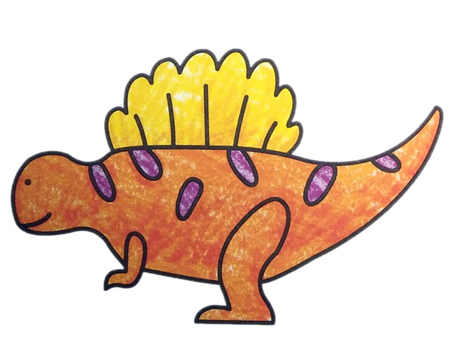 魚獵龍簡筆畫帶顏色