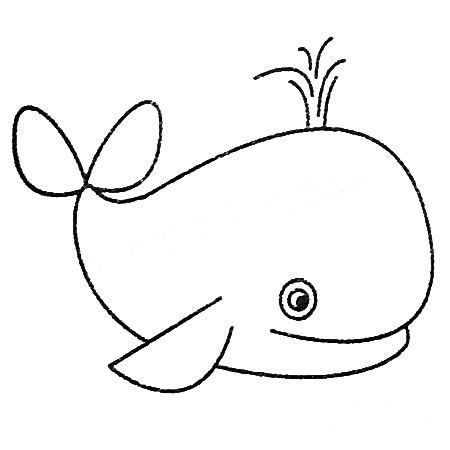 一組易學的鯨魚簡筆畫