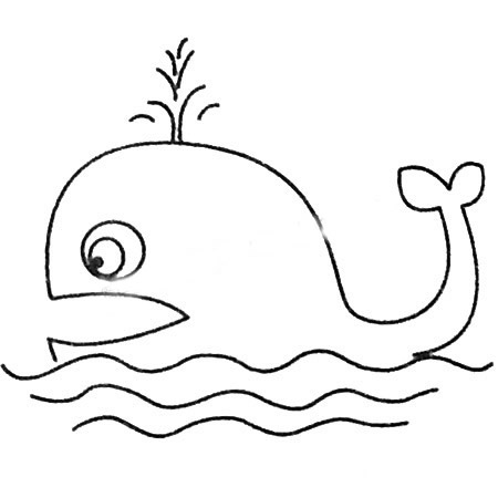 一組易學的鯨魚簡筆畫