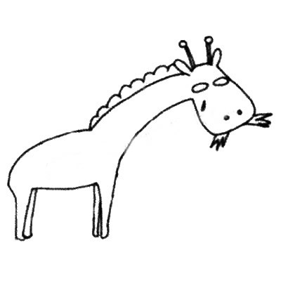 吃草的長(zhǎng)頸鹿簡(jiǎn)筆畫教程