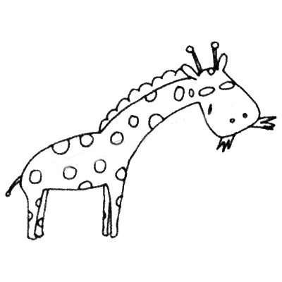 吃草的長(zhǎng)頸鹿簡(jiǎn)筆畫教程