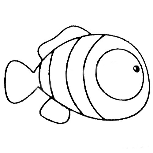 只需三步畫一只小丑魚