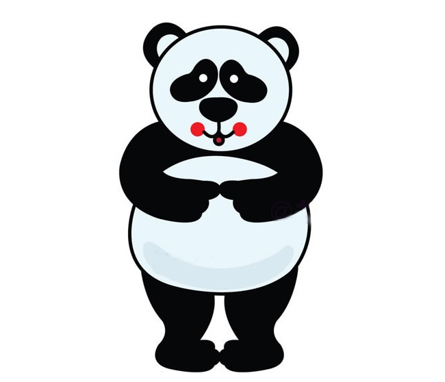 糾結的大熊貓卡通簡筆畫