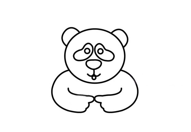 糾結的大熊貓卡通簡筆畫