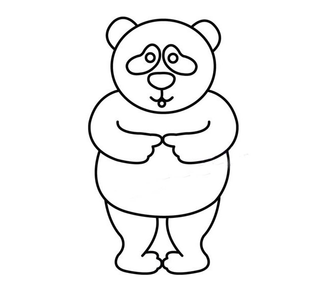 糾結的大熊貓卡通簡筆畫