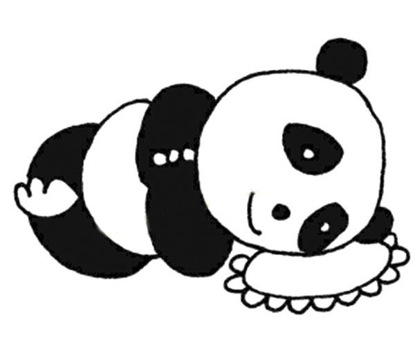 正在睡覺的大熊貓簡筆畫
