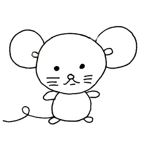 五步畫出可愛的小老鼠