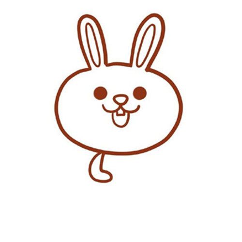 拿胡蘿卜小兔子簡筆畫步驟