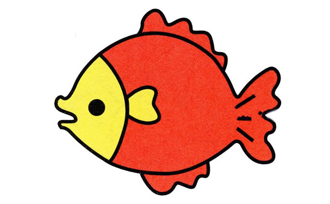 6步學(xué)畫(huà)一條涂色的小魚(yú)