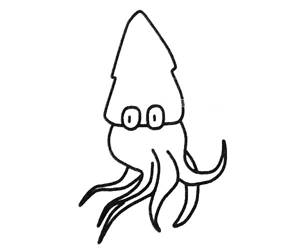 教你畫一只簡單的魷魚 教你畫一只簡單的魷魚