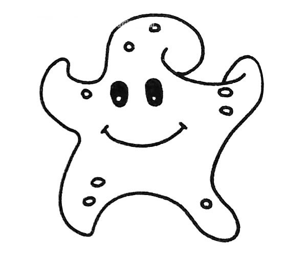 一組卡通的海星簡筆畫大全