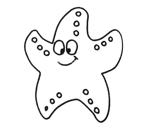 一組卡通的海星簡筆畫大全