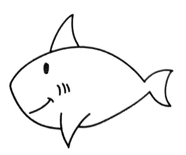 6款卡通鯊魚簡筆畫大全
