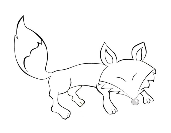 狡猾的狐貍簡筆畫