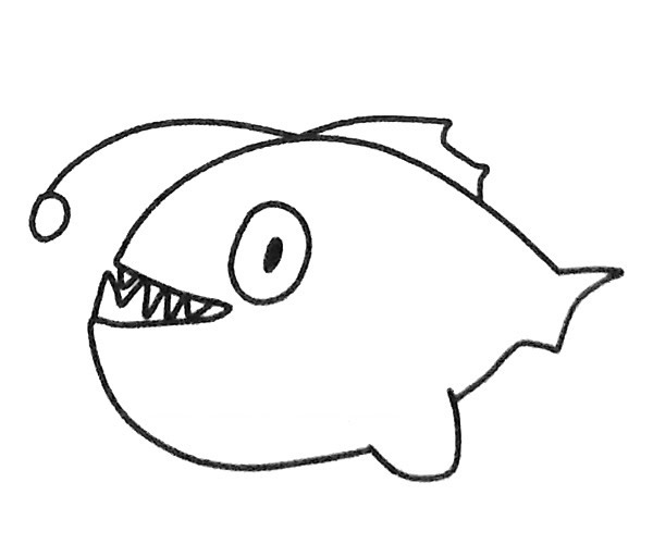 霸氣的燈籠魚簡筆畫