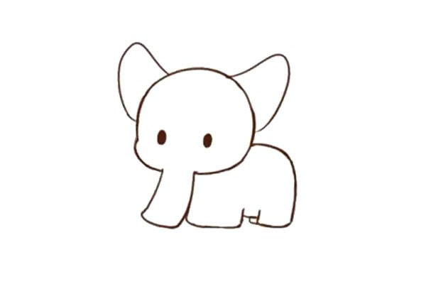 適合幼兒的大象簡筆畫