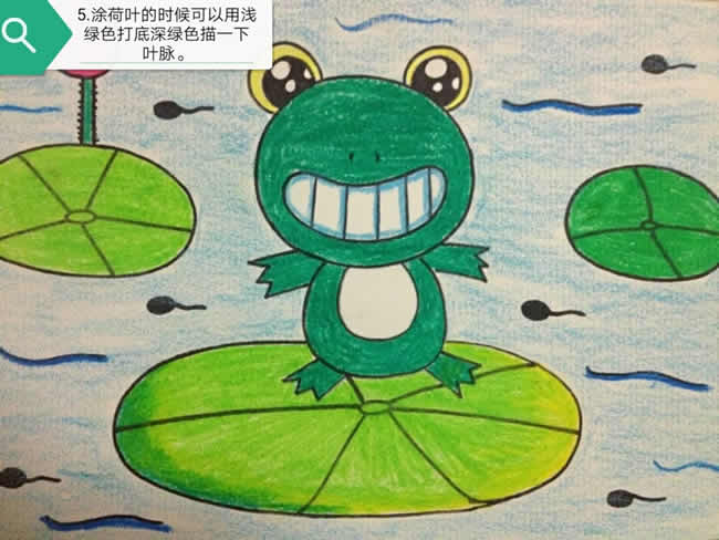 荷塘里的青蛙簡筆畫教程