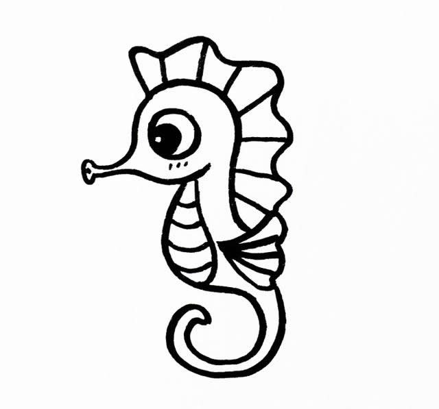 可愛的海馬怎么畫