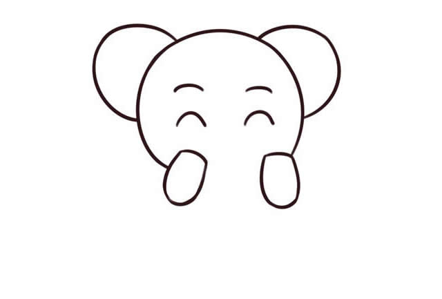 可愛(ài)的卡通大象簡(jiǎn)筆畫(huà)教程