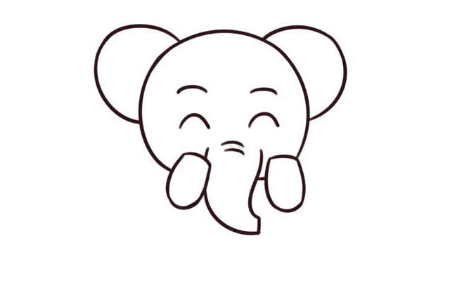 可愛(ài)的卡通大象簡(jiǎn)筆畫(huà)教程