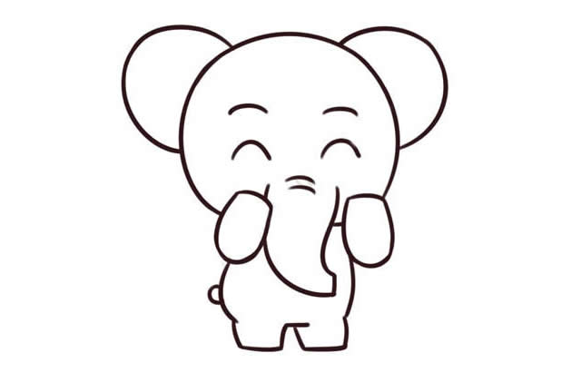 可愛(ài)的卡通大象簡(jiǎn)筆畫(huà)教程