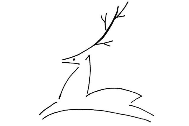 單線條畫簡單的梅花鹿