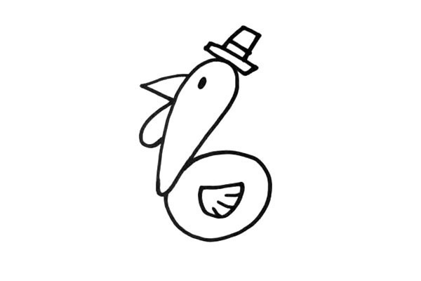 卡通的火雞簡(jiǎn)筆畫(huà)步驟