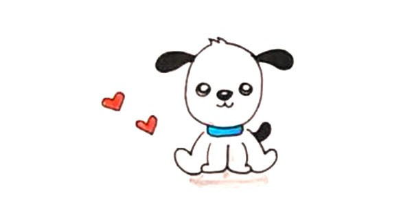 一組可愛的卡通小狗簡筆畫大全