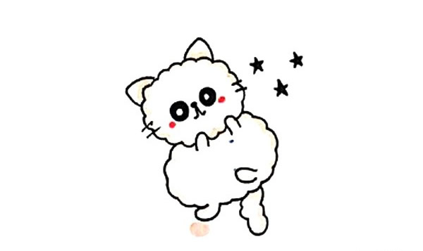 一組可愛的貓咪簡筆畫大全