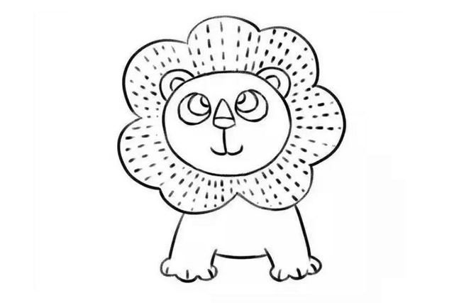 可愛的小獅子簡筆畫步驟